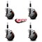 Service Caster 4'' Maroon Poly Swivel 7/8'' Expanding Stem Caster Set with Brake, 4PK SCC-EX20S414-PPUB-MRN-TLB-78-4 - alternate 4